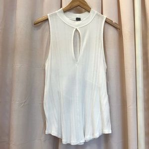 High Neck White Tank Top